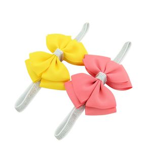 Diademas para bebés, lazos, cinta para niños, diadema elástica con brillo para niñas, accesorios para el cabello para niños, diadema con lazo doble, 20 colores