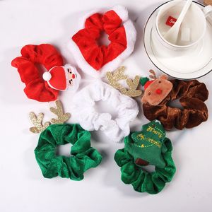 Diademas para bebés Tocado navideño Sencillo y encantador Franela de dibujos animados Círculo para el cabello del intestino grueso Papá Noel Elk Árbol Adornos para el cabello Lazo Cuerda para la cabeza Accesorios para niños