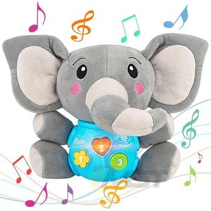 Bebés bebés musical para dormir para dormir animales de elefante muñeca guardería calmante de peluche suave juguetes de peluche