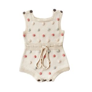 Baby Knit Bodys Fait à la main Boule de laine Fille Kawaii Style européen Filles Hiver Vêtements chauds 210702