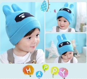 Bébé tricoté crochet chapeau mignon infantile dessin animé animal bonnet enfant en bas âge lapin oreille casquettes photographie nouveau-né plus chaud chapeau en gros