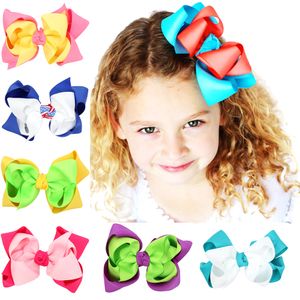 Baby Barrettes Ribbon Bow Coils Clips Europe Girls Gruns Large Bowknot Barrette Kids Hair Boutique Bows Children Accessoires de cheveux QHC009