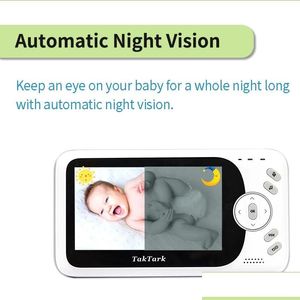 Baby Monitors 4,3 pouces Moniteur vidéo sans fil Sitter Portable Nanny Caméra de sécurité IR LED Vision nocturne Intercomax3T Drop Livraison S Otlx5