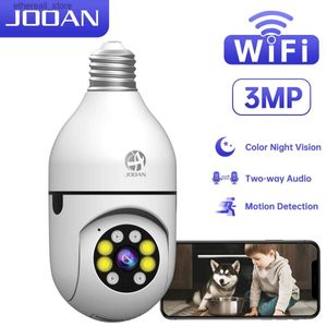 Baby Monitors JOOAN 3MP WiFi PTZ IP Camera E27 Bulb Camera Color Night Auto Tracking Security Camera Home Surveillance Camera Baby Monitor Q231104