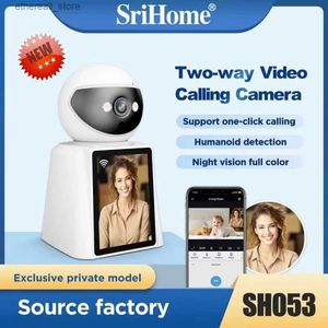 Babyphones Srihome SH053 2MP 1080P 2.8 pouces IPS écran vidéo téléphone PTZ IP dôme caméra AI détection humanoïde sécurité à domicile bébé moniteur Q231104