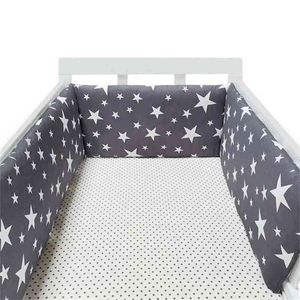 Bebé vivero diseño de estrellas nórdicas cama de bebé espesar parachoques cuna alrededor del cojín cuna Protector almohadas decoración de la habitación de los nacidos 210812