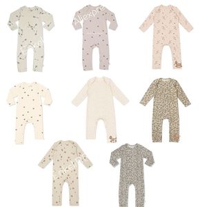 Baby Bio Coton Coton Romper À Manches Longues Enfants Design K * Combinaison bébé Citron Cerise motif vêtements 210619