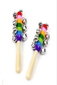 Baby Rainbow Toy Kid Pram Cribe Cribe Handle d'activité en bois Stick Stick Shaker Rattle4880257