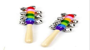 Baby Rainbow Toy Kid Pram Cribe Cribe Handle d'activité en bois Stick Stick Shaker Rattle9385354