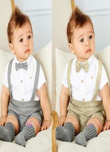 Ensembles de bébé mode petits garçons chemises à revers à manches courtes shorts à bretelles 2 ensembles de vêtements pour bébés garçons vêtements d'été gentleman sui8448200