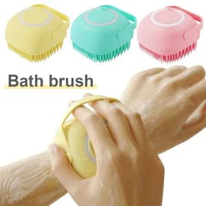 Brosse de Massage de bain en Silicone pour bébé, masseur de tête pour animal de compagnie adulte, remplissage de liquide de frottement, artefact de Massage, brosse de bain massageador 828