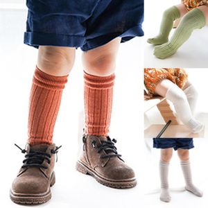 Chaussettes bébé Tube Bas à volants Filles Garçons Uniforme Chaussettes hautes Nourrissons et tout-petits Coton Couleur pure 0-5T