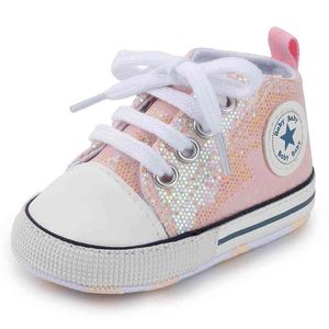 Bebé / Niño de moda Paillette Cordones Prewalker Zapatos 210528
