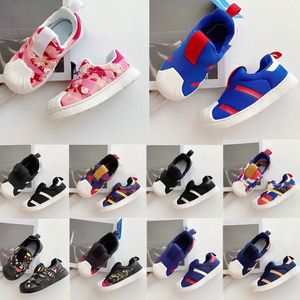 Bebé Niños pequeños 360 ​​superestrella niños zapatos de diseñador niñas niños zapatillas de deporte juveniles zapato rojo Niños entrenadores negros 94HE #