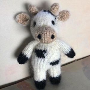 Jouet de bébé en Crochet fait à la main, jouet de vache, poupée animale en tricot, accessoires de photographie nés, jouet en Mohair, cadeau pour bébé, 230919