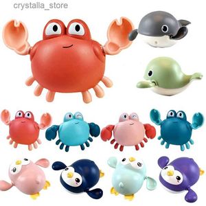 Baby Toys Bathing Ducks Cartoon Animal Whale Crab Swimming Pool Water Play Game Chain Clockwork Bath Toys For Children L230518