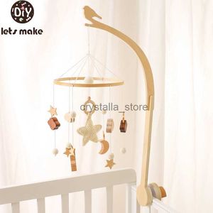 Baby Wooden Bed Bell Bracket Hanging Rattles Toy Hanger Baby Crib Bed Bell Wood Toy Bird Shape Holder Arm Bracket HKD230817
