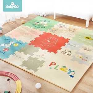 BabyGo Puzzle Baby-Spielmatte, XPE-Schaum, wasserdicht, 2 cm, verdickter Kinderteppich, Krabbelunterlage, Wohnzimmer-Aktivitäts-Bodenmatte 210402