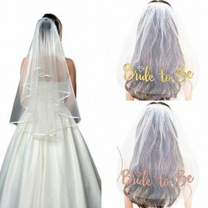 Bachelorette Party Veil Bride Veil for Wedding Bridal Down Veil Bride to- Be with Peb Short Wedding Dropship K7H7 #