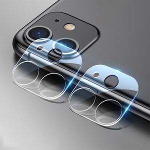 Lente de la cámara trasera Vidrio templado para iPhone 12 13 14 15 Pro Max Mini Película protectora de pantalla de cubierta completa para 11 Plus Resistente a los arañazos con círculo de flash