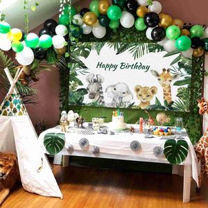 Background Material Jungle Animals Backdrop Jungle Party Decoation Wild One Safari Birthday Decorations Baby Shower Boy Gril 1st Birthday Background YQ231003