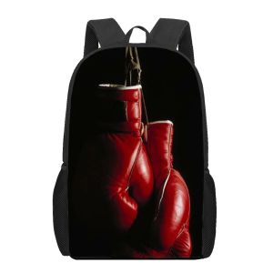 Sac à Dos Gants de Boxe Style Cool Sac d'école imprimé 3D pour Adolescents garçons Filles Sac à Dos Enfants Livre Sacs Voyage Sac à Dos décontracté Sacs pour Ordinateur Portable