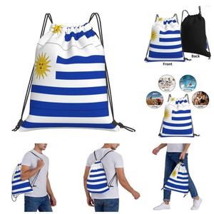 Sac à dos avec cordon de serrage, sac de sport, drapeau de l'Uruguay (2), nouveauté amusante, rouleau de couverture Cool