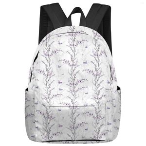 Mochila flor hoja mariposa estudiante bolsas escolares portátil personalizado para hombres mujeres mujer viaje mochila