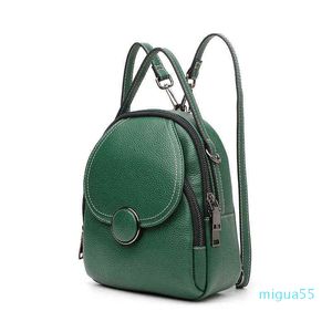 Mochila de cuero de estilo coreano para mujer, bolso de moda de viaje multifuncional