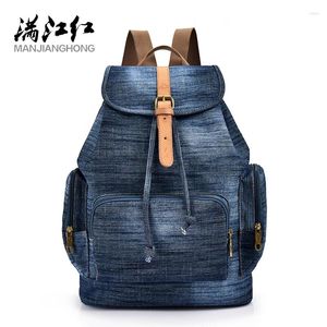 Mochila Manjianghong Canvas Girls Bag Multi-Function Man Fashion Bolsas de viaje simples más bolsillos unisex