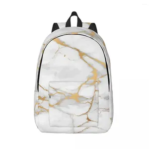 Sac à dos Sac étudiant en or et marbre blanc parent-enfant couple léger couple