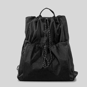 Mochila estilo informal de nailon con cordón para niñas, bolso de viaje con paneles, mochilas de gran capacidad para deportes femeninos 2023H2421