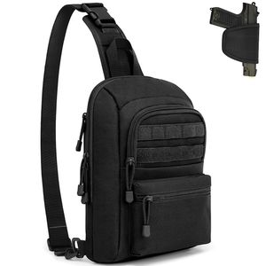 Mochila Tactical Sling Bag para pistola con funda Oculta Carry Gun Pouch Messenger Cintura Pocket Ajustable EDC Tool Pack Hunting 230803