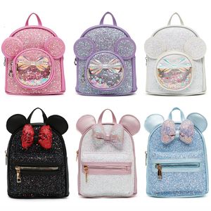 Sacs à dos mode Pu Sequin Bow sac à dos enfants maternelle dessin animé mignon petite classe Anime sac d'école cadeau pour les filles 230628