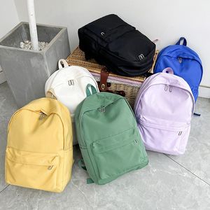 Backpacks High Quality Waterproof Nylon Women Backpack Female Travel Bag Schoolbag for Teenage Girls Solid Color Bookbag 230628