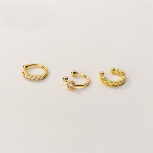 Pendientes traseros MloveAcc Wave Clip en mujeres aro minimalista joyería fina 925 oreja de plata esterlina para coreano