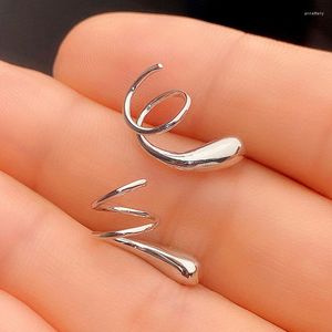 Boucles d'oreilles à dos lisse en argent 925, manchette d'oreille à aiguille pour femmes, faux Piercing, conception ondulée, cerceau à Clip, bijoux en gros, 2022