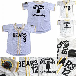 Bad News Bears # 12 Tanner Boyle 3 Kelly Leak Movie 1976 Chicos Bail Bonds Camisetas de béisbol Envío gratis