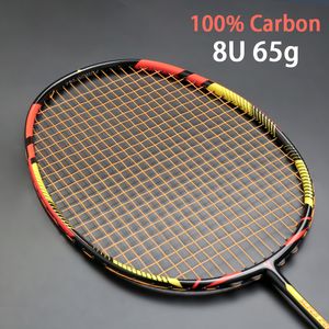 Raquetas de bádminton ultraligeras 8U 65g de carbono profesional cuerdas de raqueta bolsa encordada Multicolor Z Speed Force Raket Rqueta Padel 22 30LBS 221130