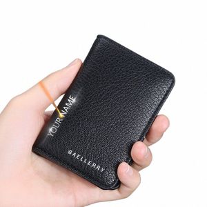 Baellry New Short Men Wallet Nom Mini Carte Purse de carte de luxe Purs à main masculin de haute qualité Brand de cuir PU Men Wallet F4ZI #