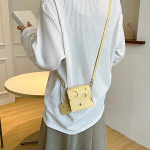 Sac Fashion Mini Femmes Phone Mobile Pouche de fromage Satchels Satchels Sling Hands sacs à main Slice Pendant PU Leather For Girl Purse