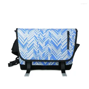 Bolsa Oxford Blue Wave Messenger Bags Hombres Bicicleta Laptop Satchels Niños Adolescentes Moda Escuela Crossbody Casual Deporte Bolso