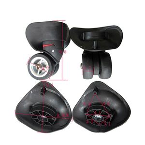 Bag Parts Accessories 2pcs Rubber Swivel Wheels 360 Degree Rotation Suitcase Replacement Casters 230721
