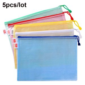 Sac Sharkbang 5pcs / lot Transparent A4 Fichier de fichiers Case de bureau Papier Document Document de rangement Sac de rangement Sac étanche