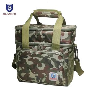 BAGNEER Picnic Cooler Bags Thermal Lunch Bag Food Insulated Case Portable Waterproof Office Lunchbag Shoulder Strap Cooling Box 240116