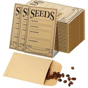 Sacs 20pcs Kraft Paper Seed Enveloppes Revenable Auto Adhesive Packet Seed Saving for Collection Vegetable Flower Seed Storage Sacs