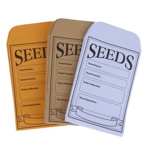 Sacs 20x enveloppes de graines Kraft Papier Ficelable Auto-adhésif Paquet Économie de graines pour collection Sacs de rangement de graines de fleurs végétales