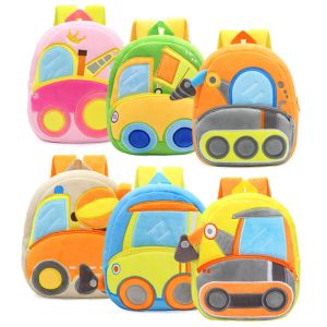 Bolsas 24 años de ingeniería excavadora de vehículos dibujos animados para niños peluche mochila bolsas de juguetes regalos de niños de kindergarten para niñas