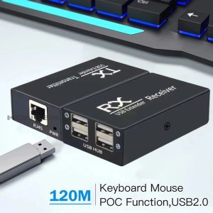 Sacs 4 Port USB Extender RJ45 sur Ethernet Cat5e / 6 Câble à 120m USB 2.0 Hub UTP Extension pour USB Flash Drive Keyboard Mouse Camera