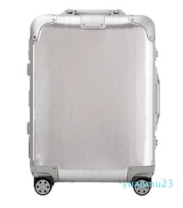 Bolsos Maleta con ruedas de aleación de aluminio Diseñador de lujo Llevar a control en maleta Cabina Equipaje Arnés